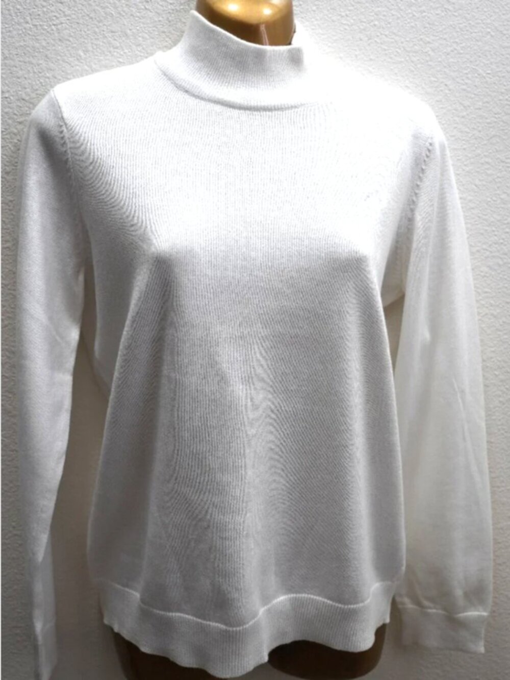 Lauren Ralph Lauren White Mock Turtle Neck Logo Sweater size P/L